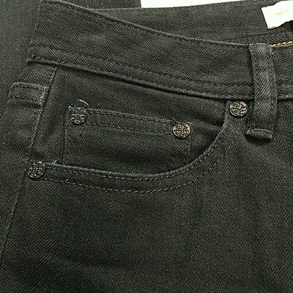 TORY BURCH BLACK STRETCH DENIM SZ 24 - Picture 5 of 7